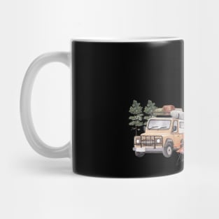 Camping Collage Vintage Forest Car Retro Mug